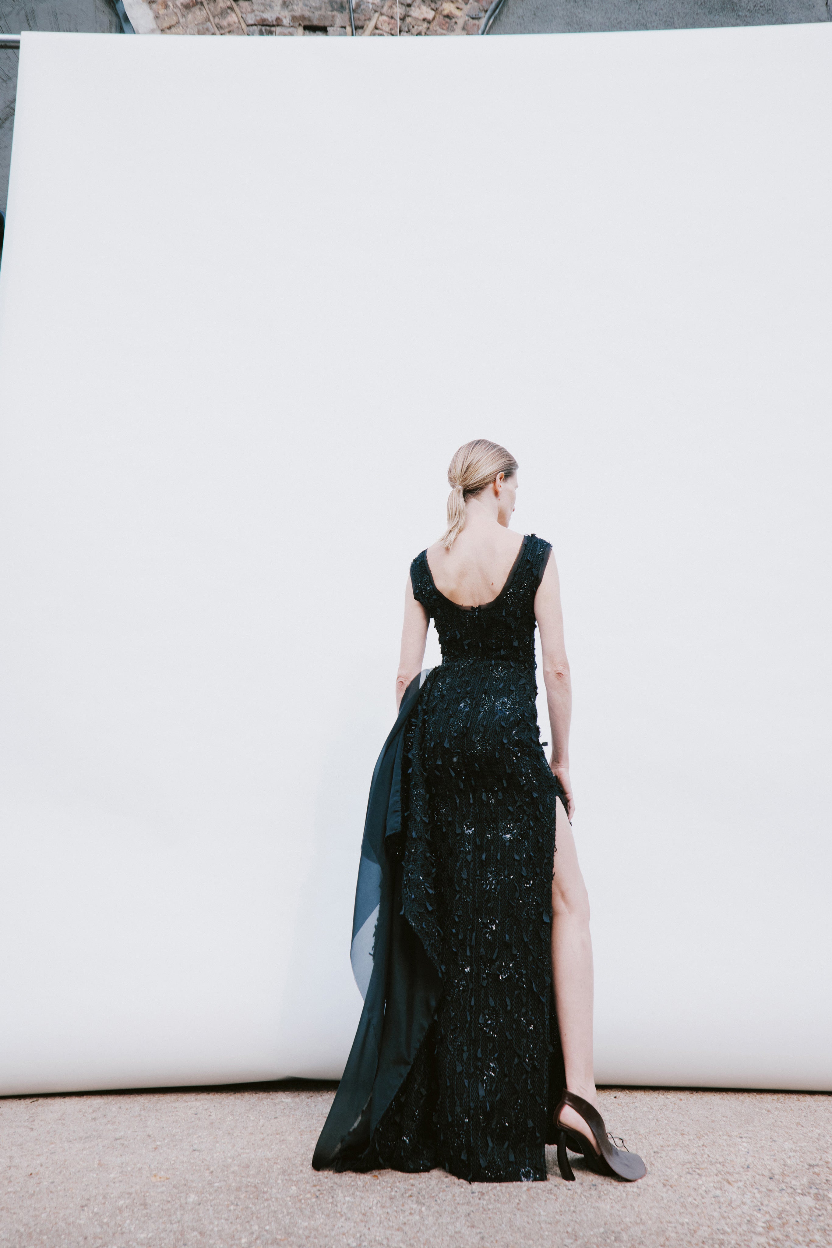 Tank Top Maxi Dress With Side Panel Detail Black | Luxury Womenswear