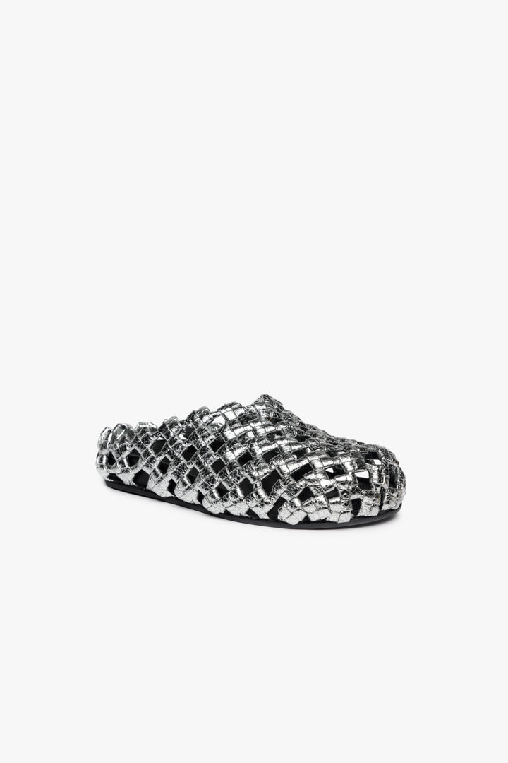 Weaved Clog Silver Gold Silver Gold
