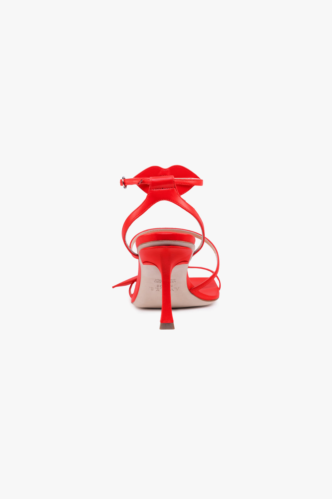 Beta Kiss Round Toe Sandal With Lip Red | Luxury Womenswear