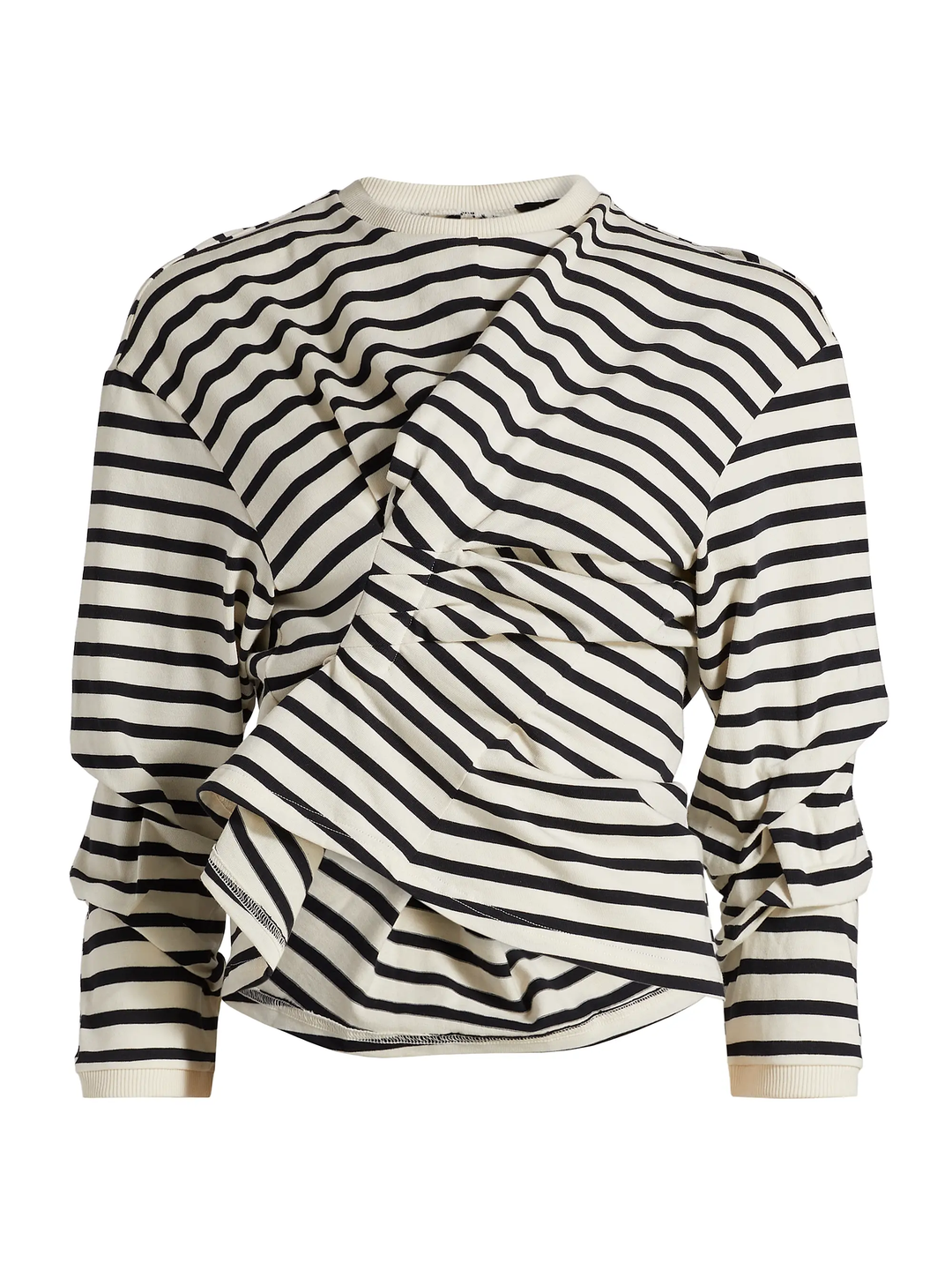 Long Sleeve Knotted Jersey Top Stripe