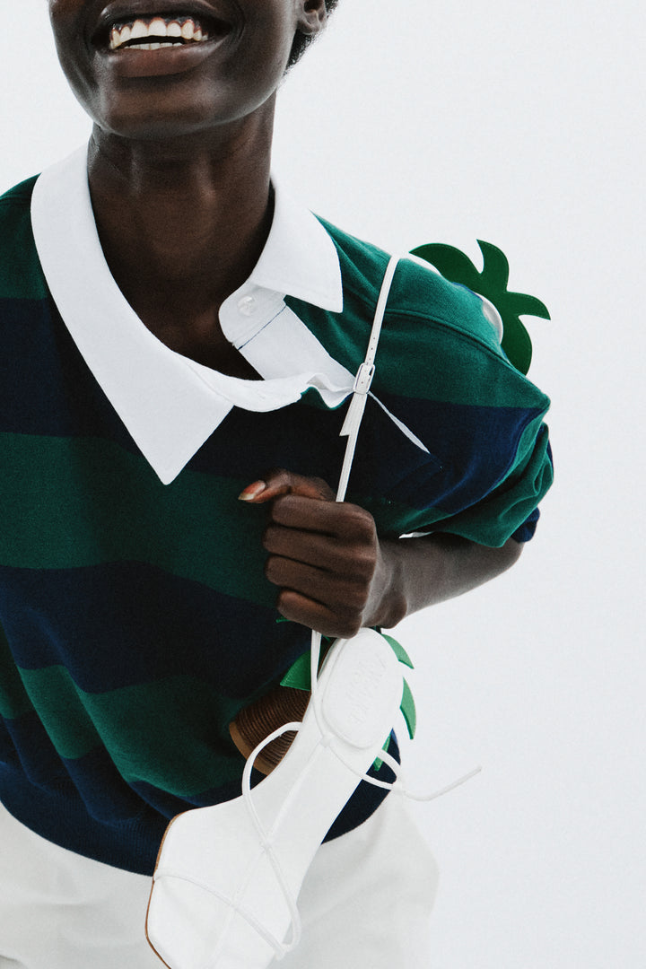 Twisted Collar Rugby Jersey Emerald Green Navy