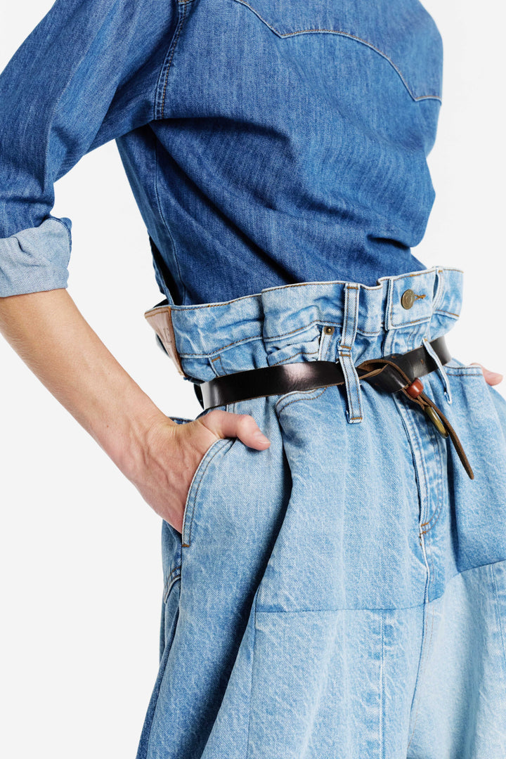 Back To Front Denim Shirt Mid Blue