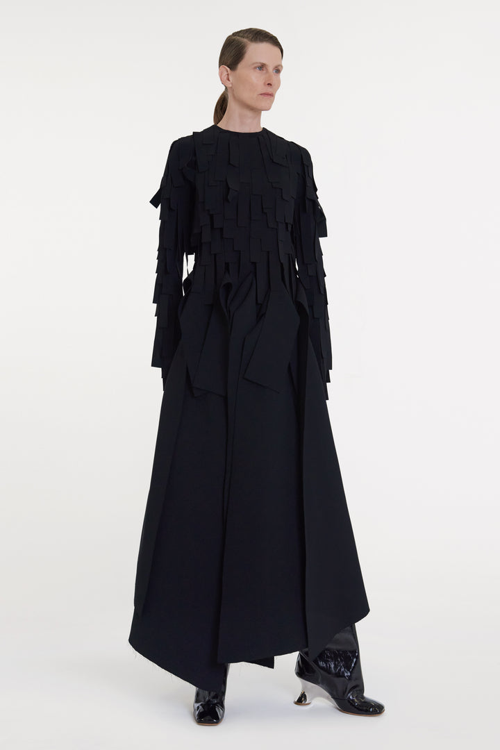 Multiple Asymmetric Panels Skirt Black