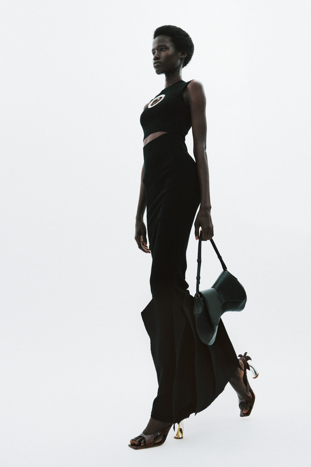 Knit Dress With Hem Panel Detail Black