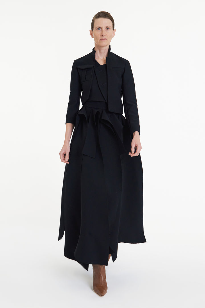Multiple Asymmetric Panels Skirt Black