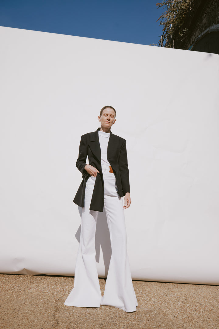 Flared Mirror Jeans White