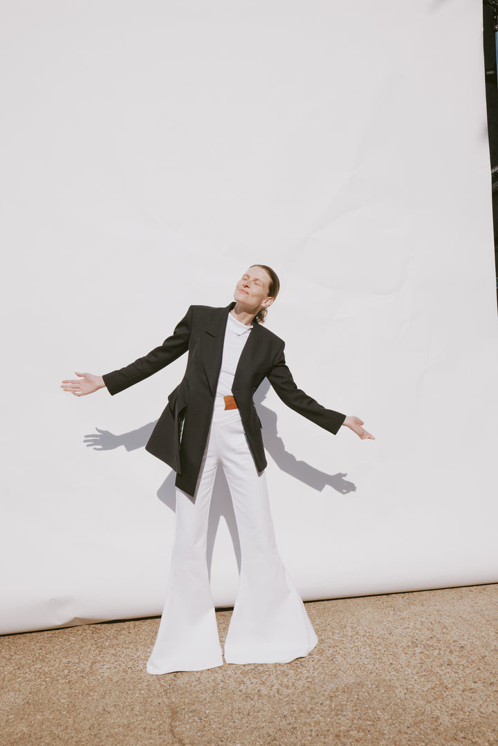 Flared Mirror Jeans White