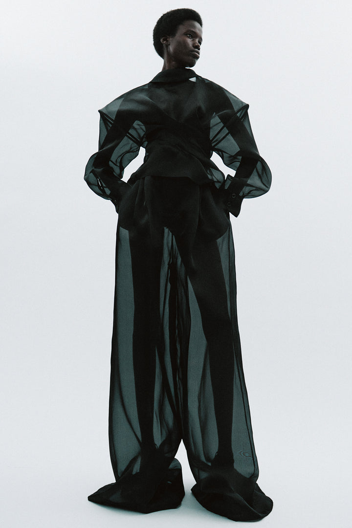 Organza Twisted Shirt Black