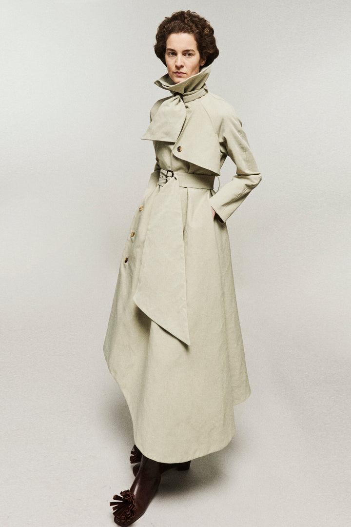 Flared Belted Trench Coat Light Khaki