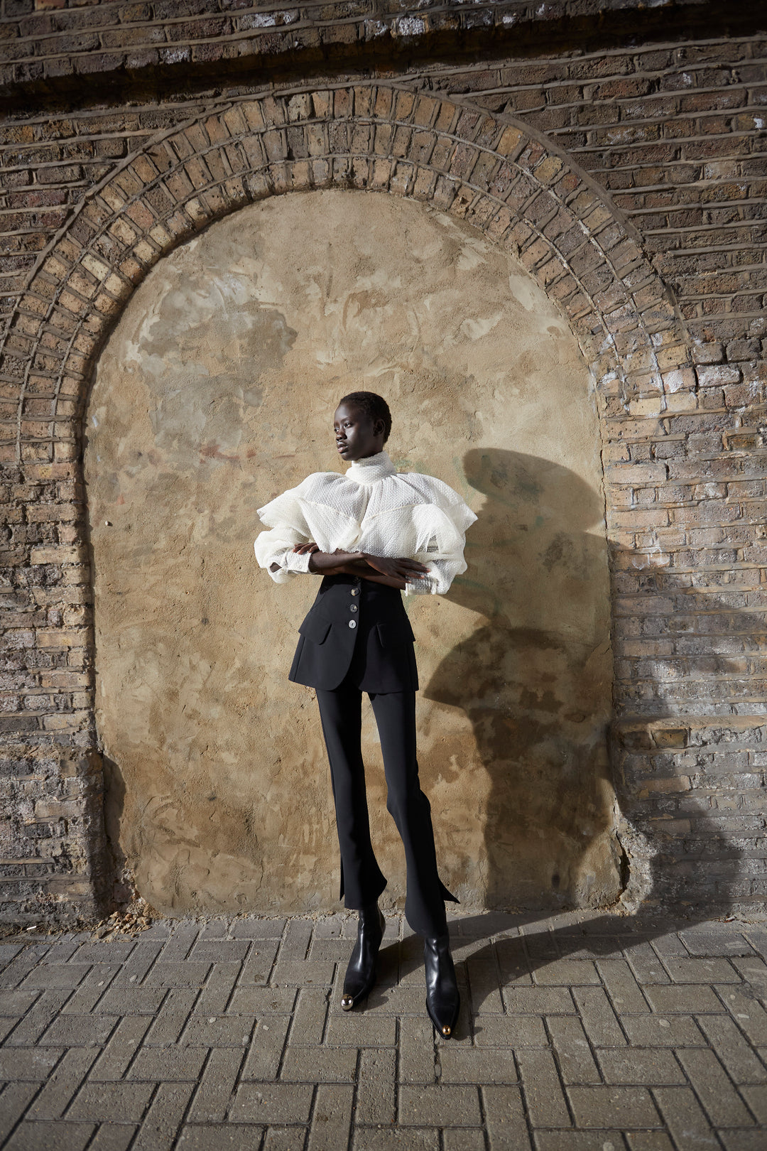 Slim Leg Trouser With Basque Detail Black