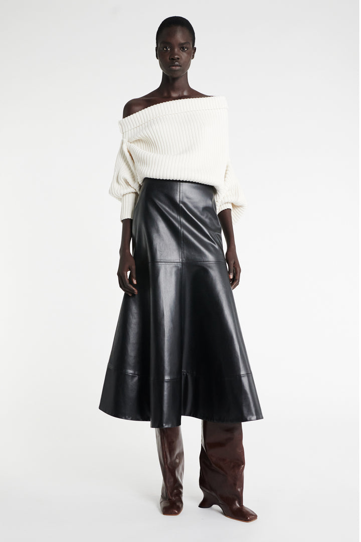 Flared Hem Skirt Black