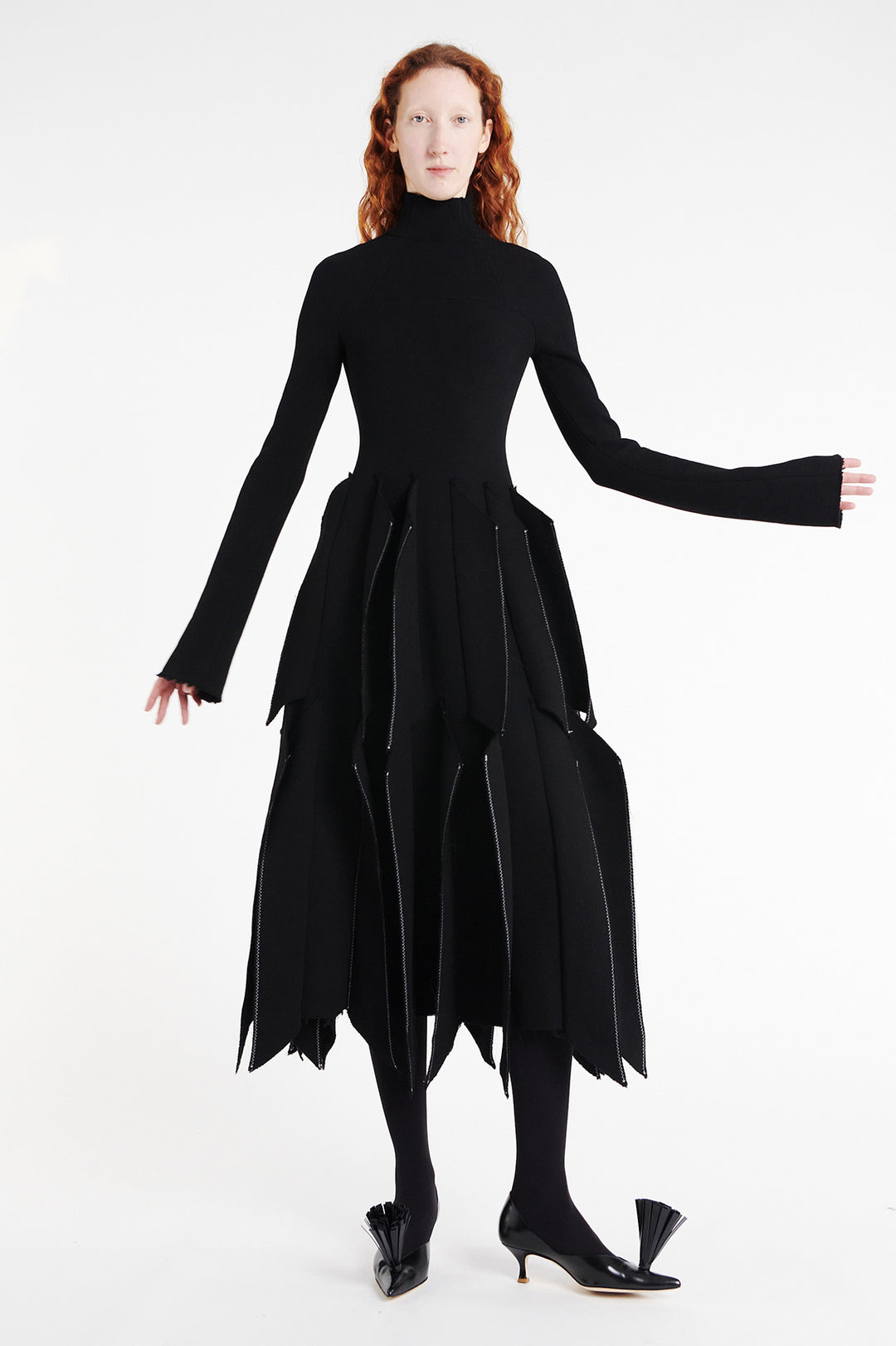awake mode black dress Dress With Panels Black | Luxury Womenswear