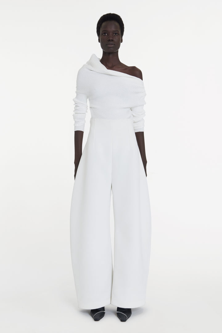 Rounded Tailored Trousers White