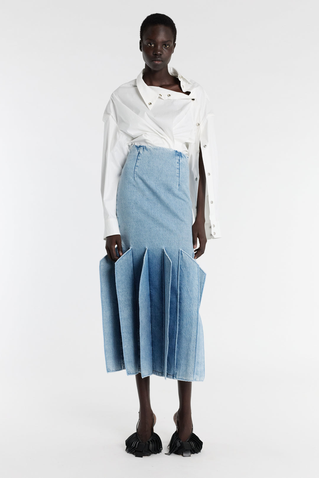 【新品タグ付き】PAMEO POSE Waves Denim Skirt 新品タグ付き】PAMEO POSE Waves Denim Skirt