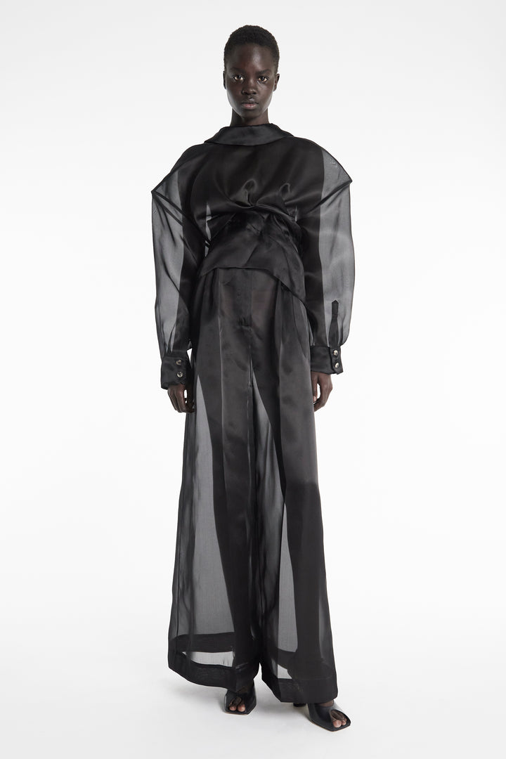 Organza Twisted Shirt Black