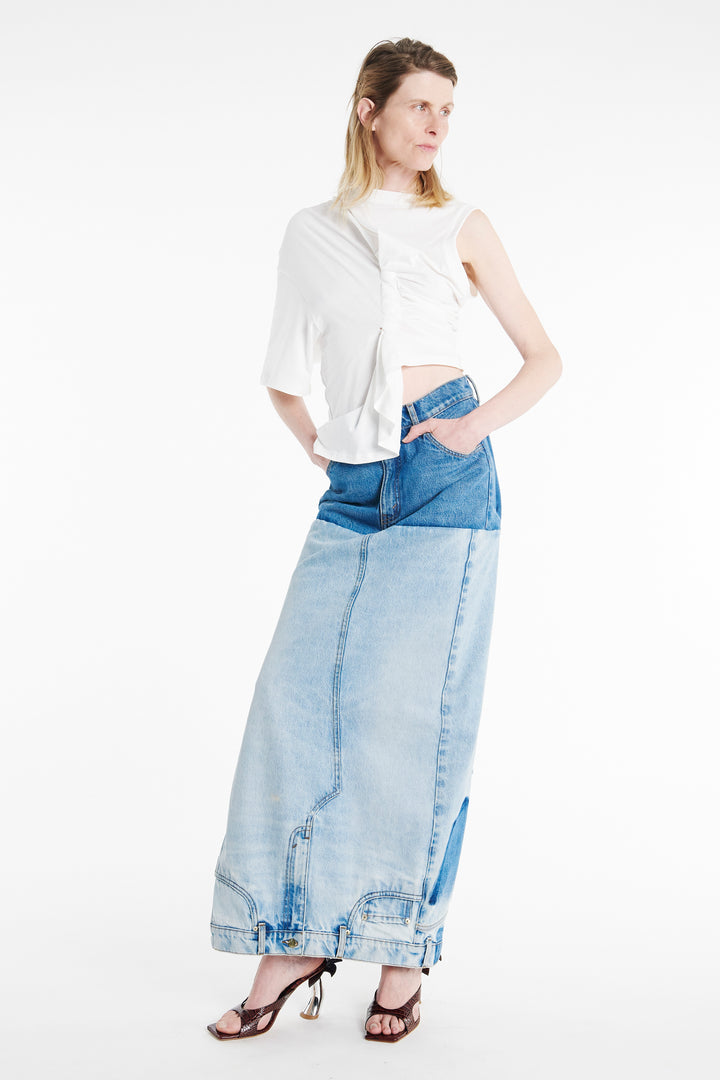 Knotted Jersey Top White