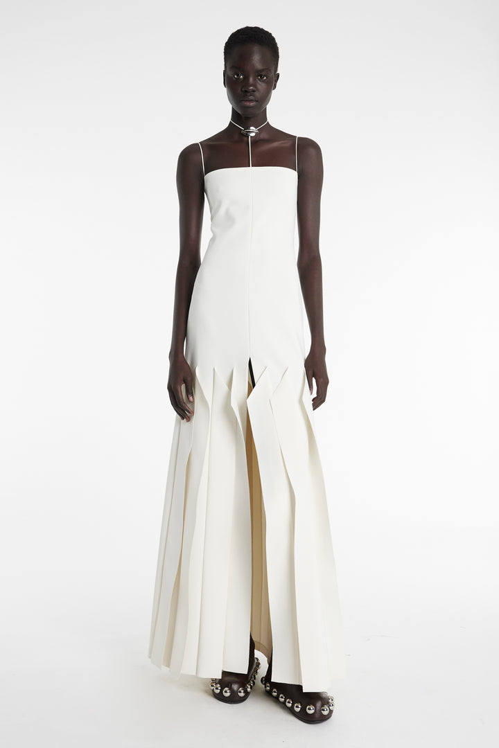 Full Length Lip Choker Dress Ivory