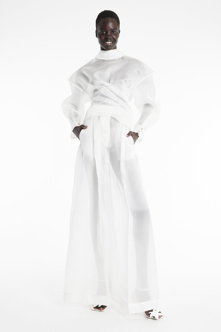 Organza Twisted Shirt White