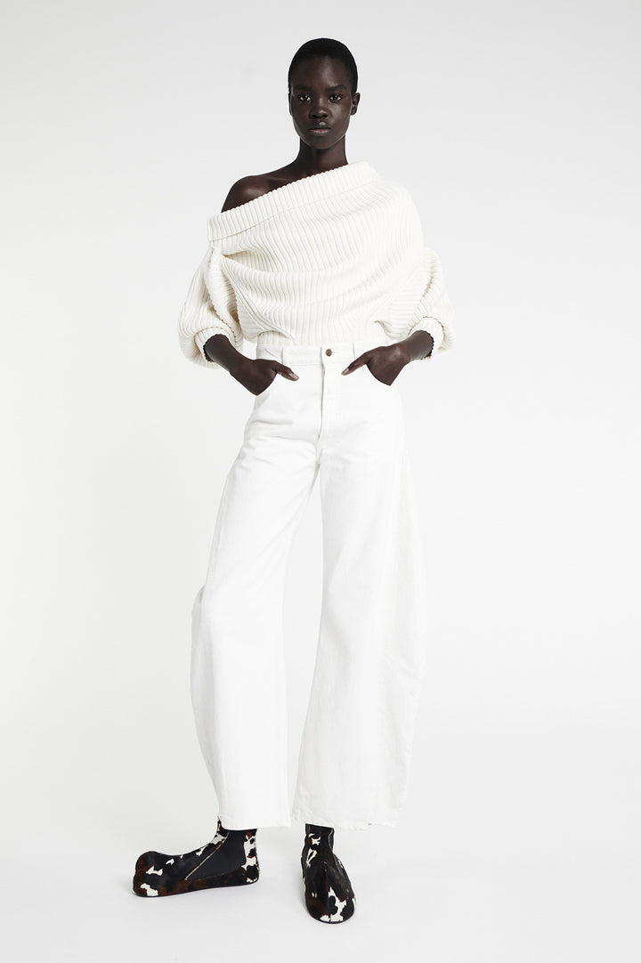 Denim Jeans With Inserts White Denim