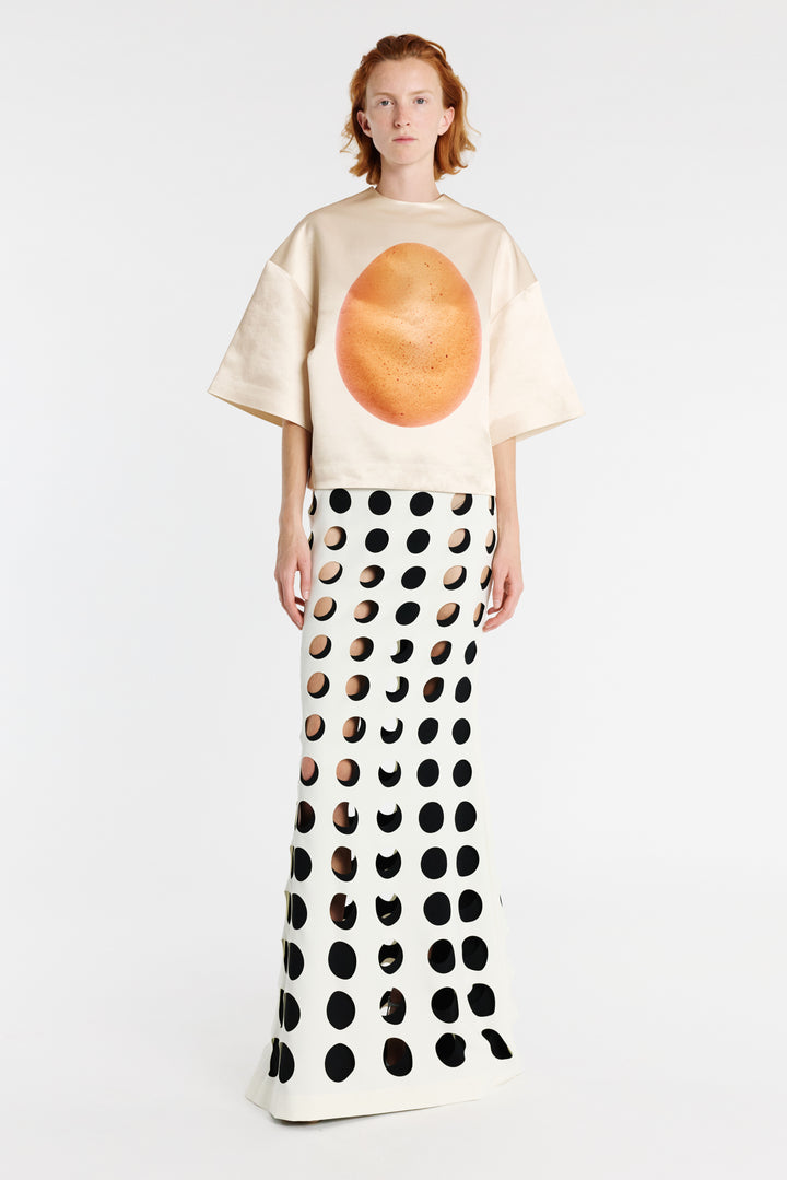 Boiled Egg Satin Top Peach