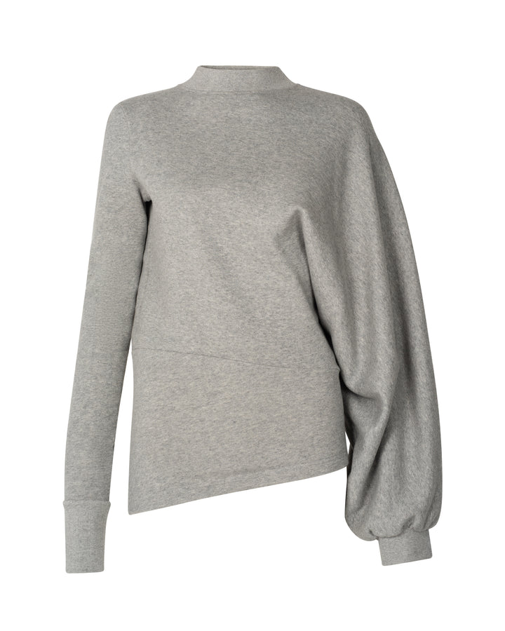 Jersey Slouched Sleeve Sweatshirt Grey Melange