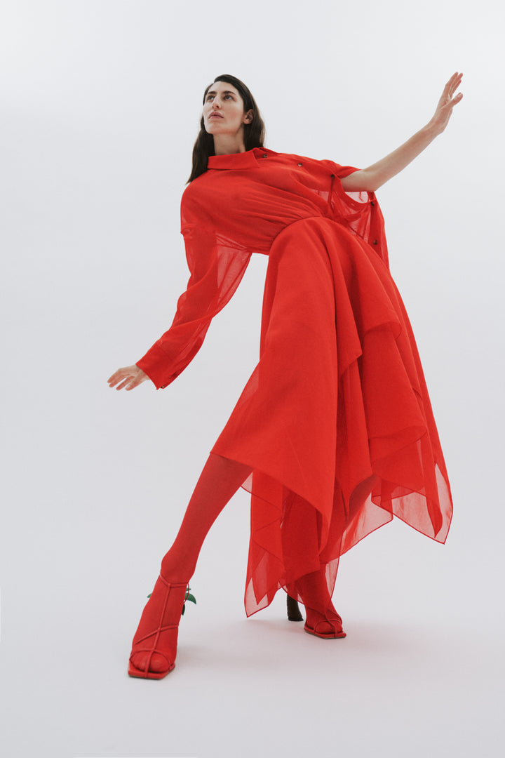Bianca Wooden Heel Red
