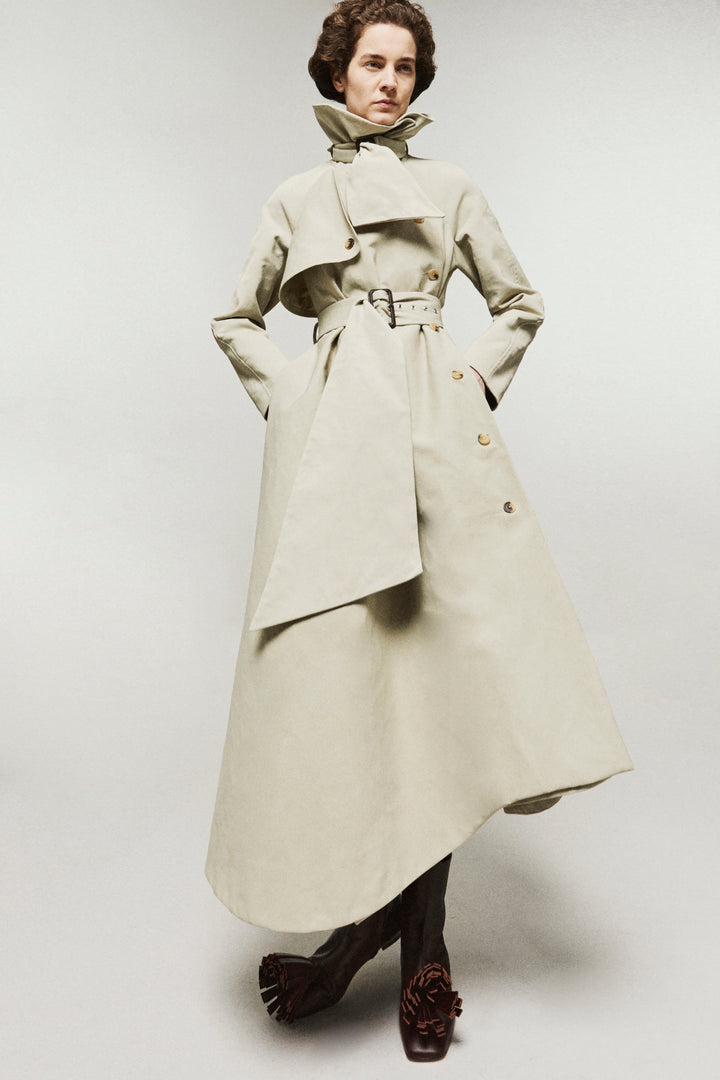 Flared Belted Trench Coat Light Khaki