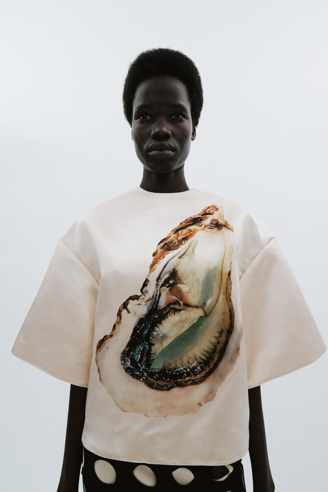 Oyster Satin Top Peach