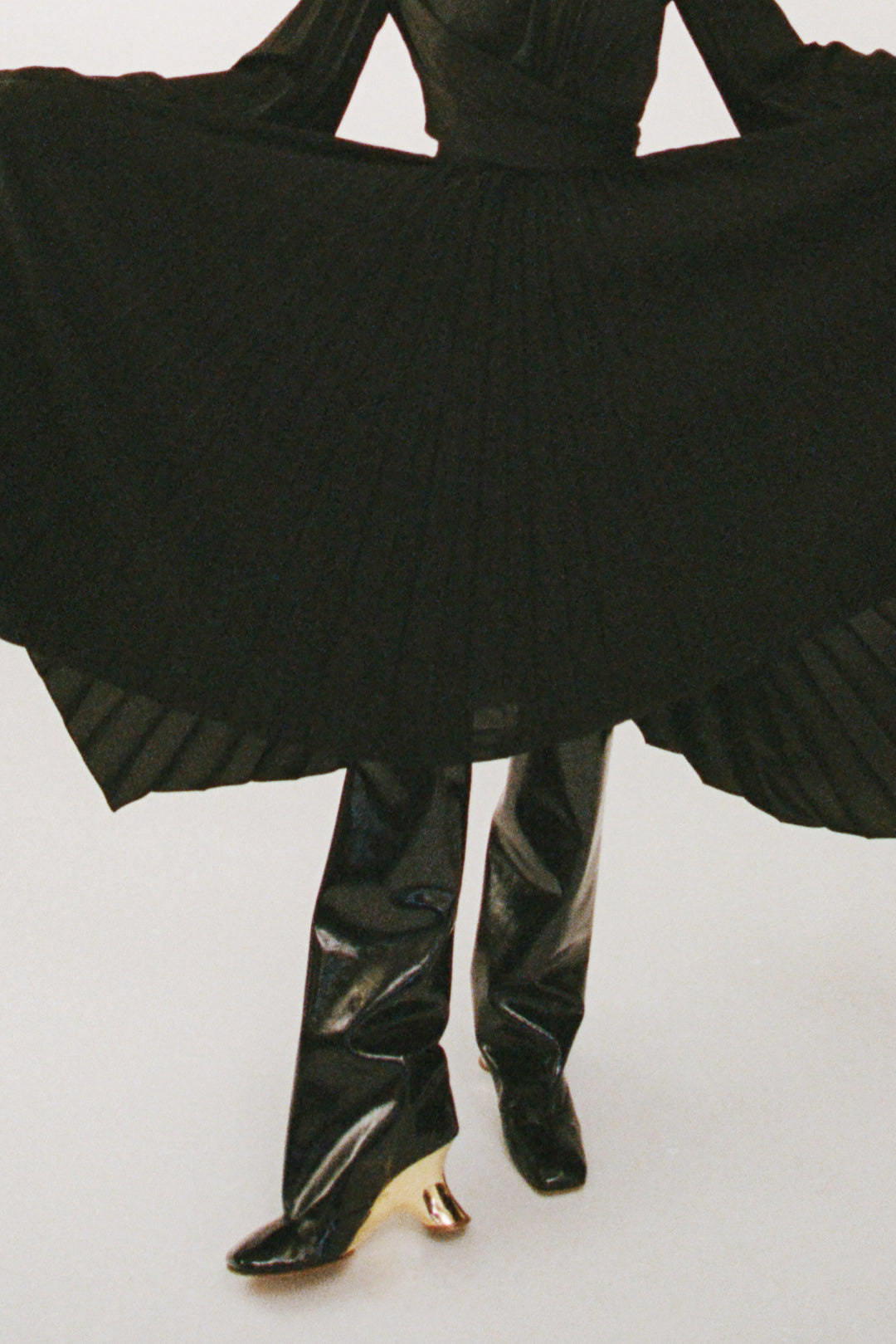 Christy High Boot With Silver And Gold Wedge Black