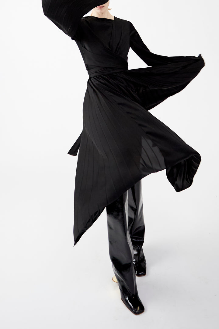 Christy High Boot With Silver And Gold Wedge Black