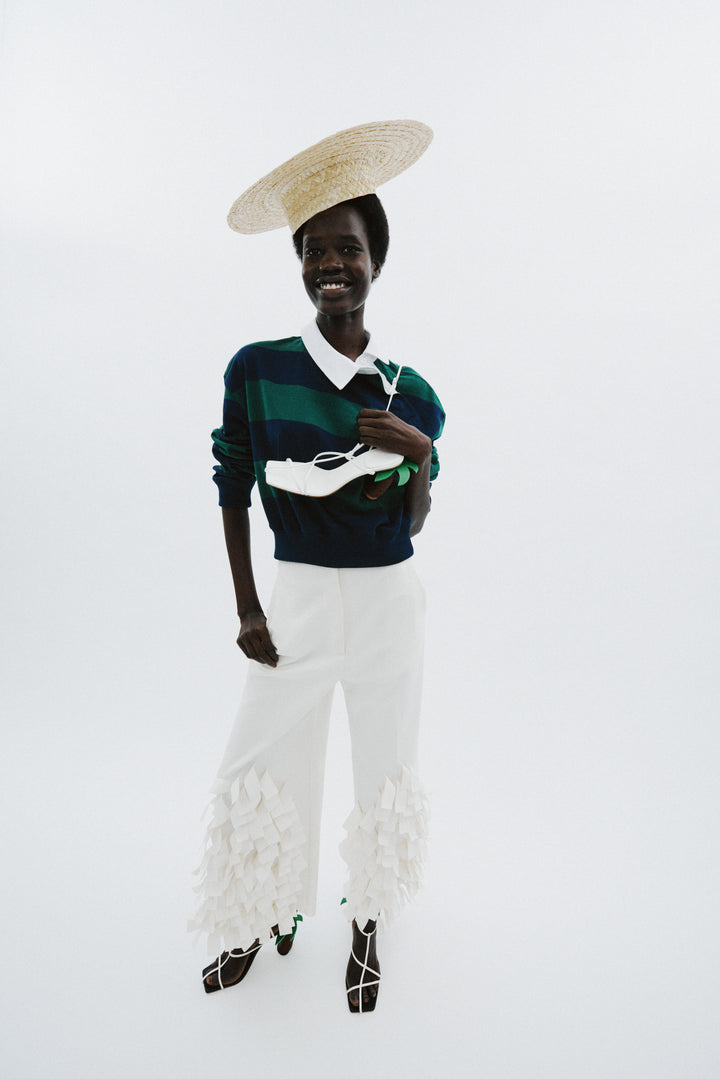 Culottes With Rectangle Detail Ivory