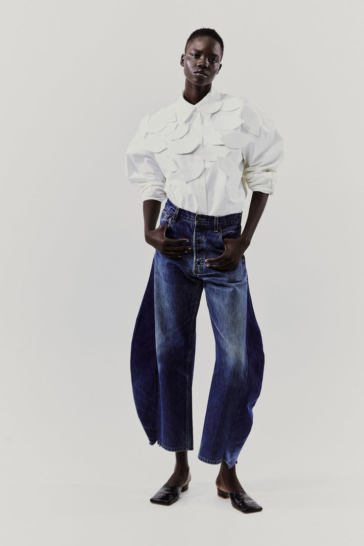 Recycled Jeans With Side Inserts Blue