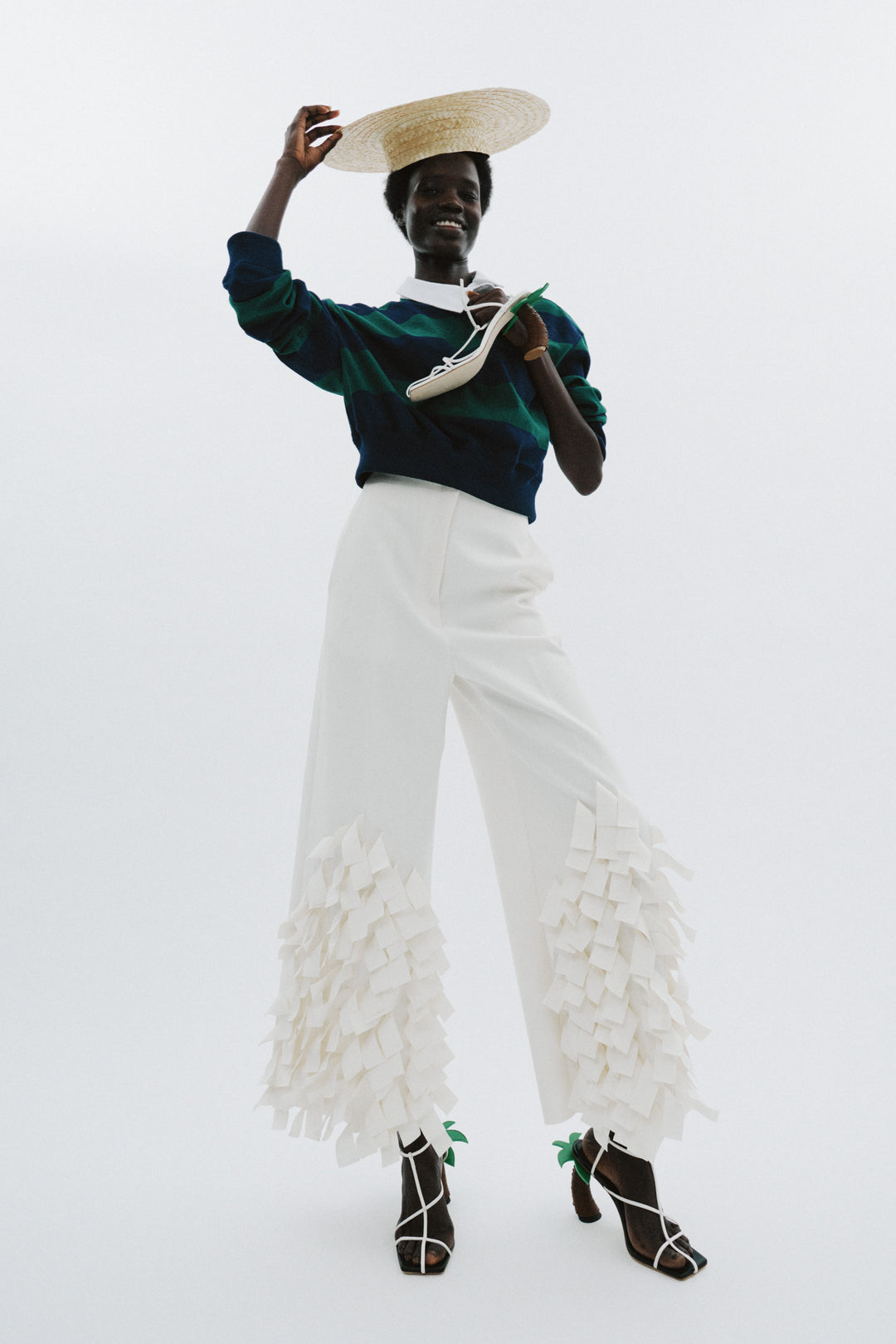 Culottes With Rectangle Detail Ivory