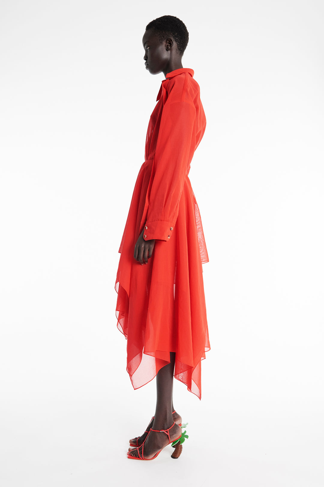 Organza Shirt Dress Red