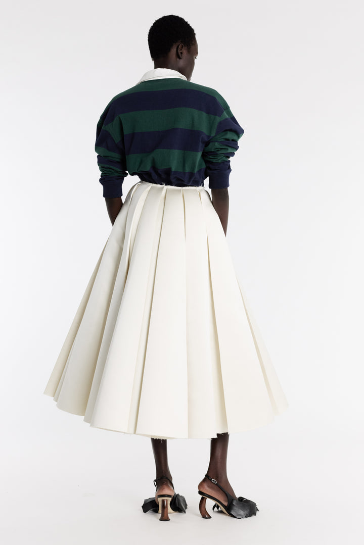 Satin Panelled Skirt Ivory