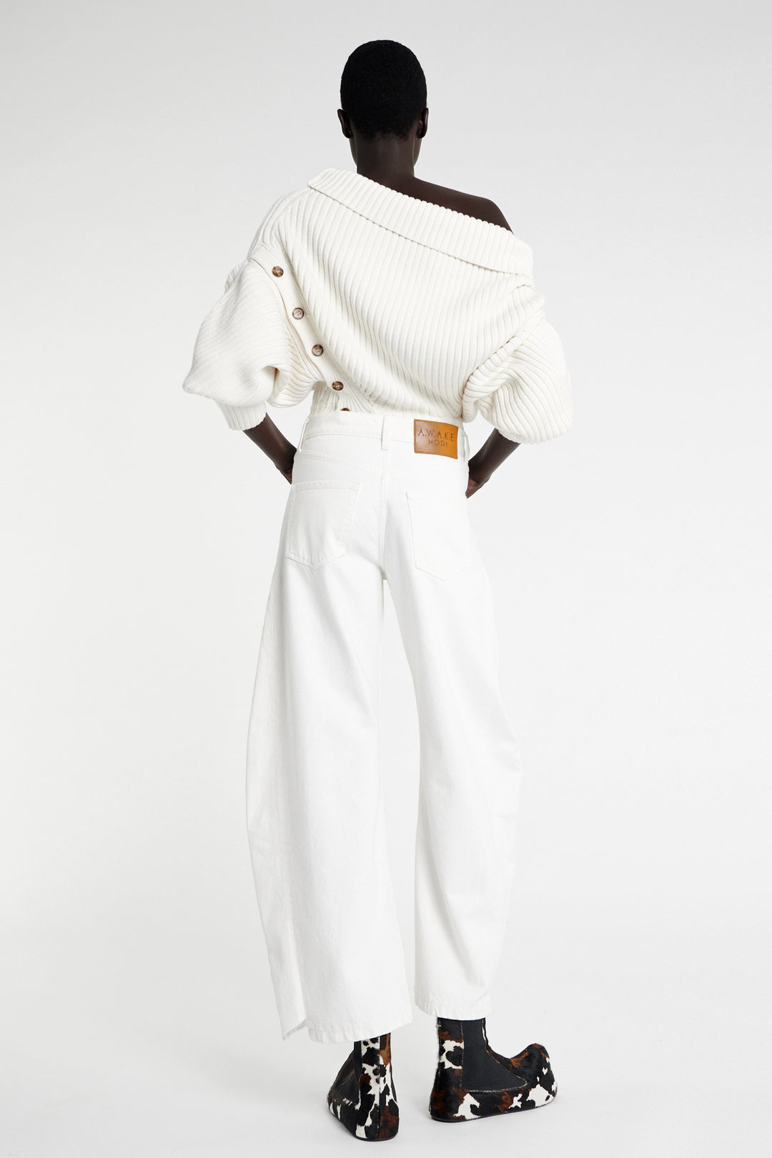 Denim Jeans With Inserts White Denim