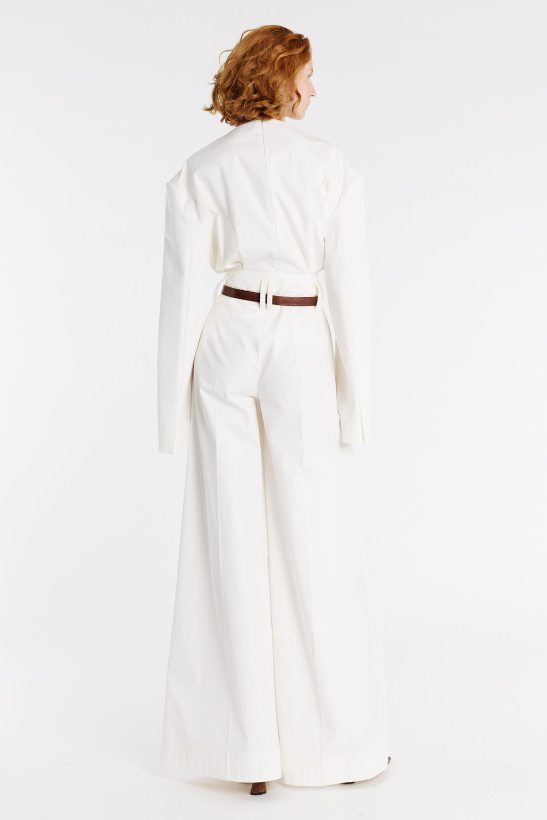 Full Split Wide Leg Trousers White