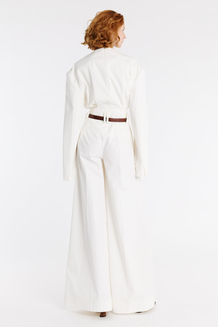 Full Split Wide Leg Trousers White