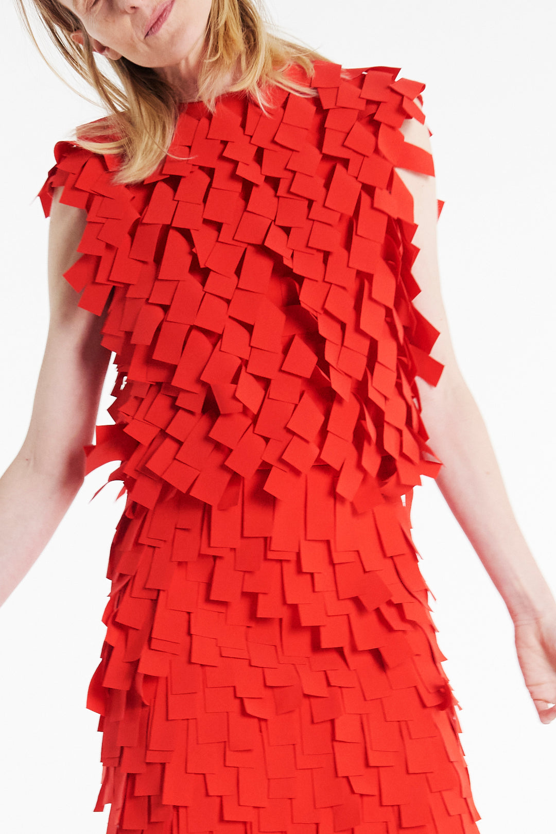 Top With Rectangle Detail Red