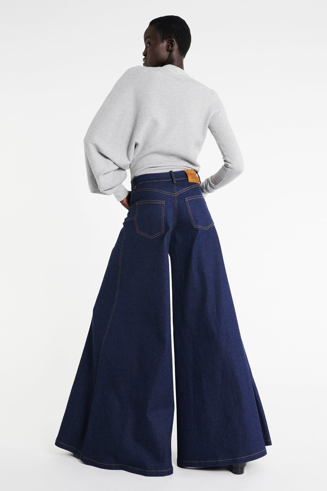 Wide Leg Denim Indigo Rinse Wash