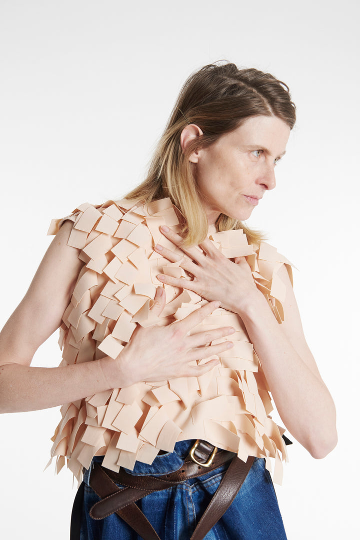 Top With Rectangle Detail Nude