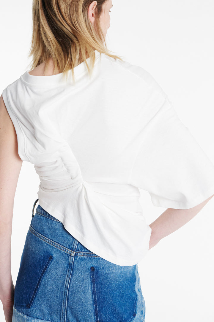 Knotted Jersey Top White