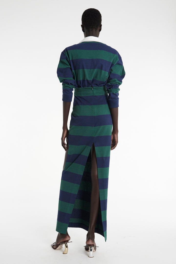 Pencil Skirt With Cut Out Emerald Green Navy