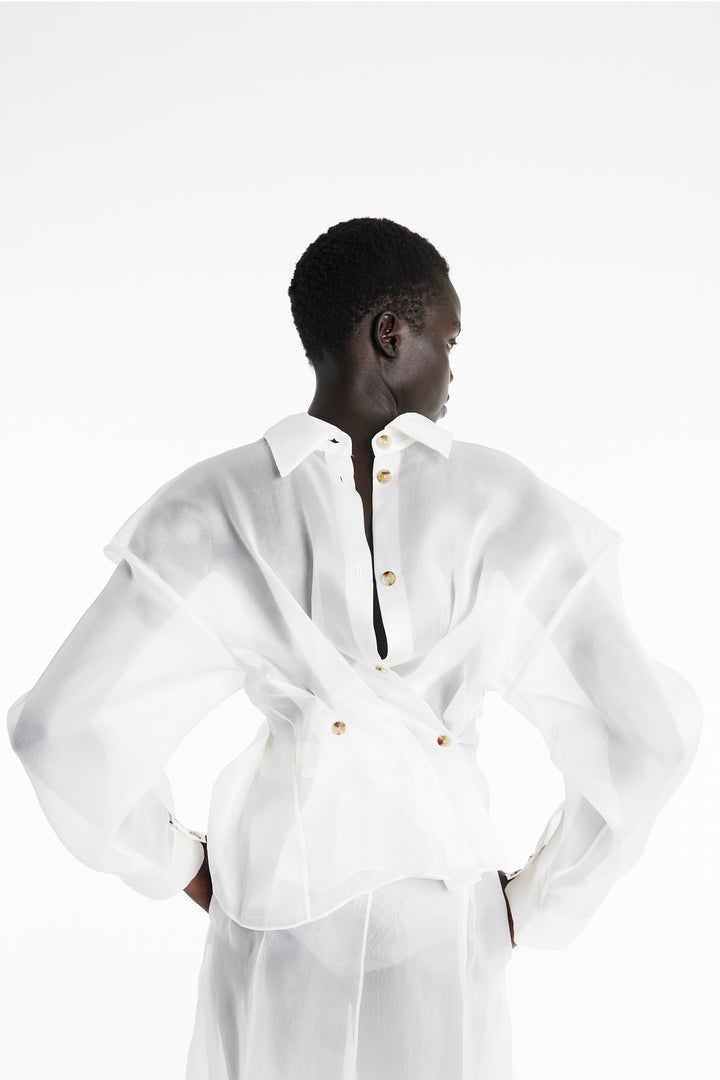 Organza Twisted Shirt White