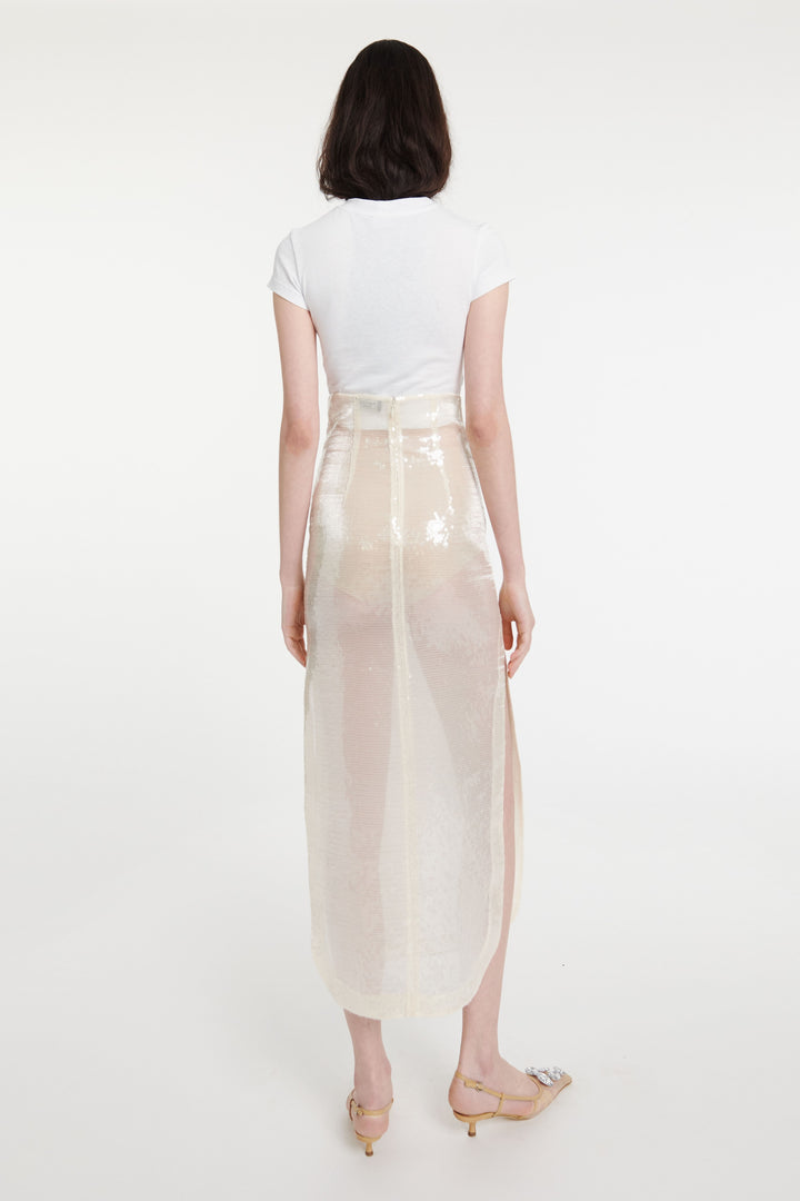 Sequined Skirt Ivory