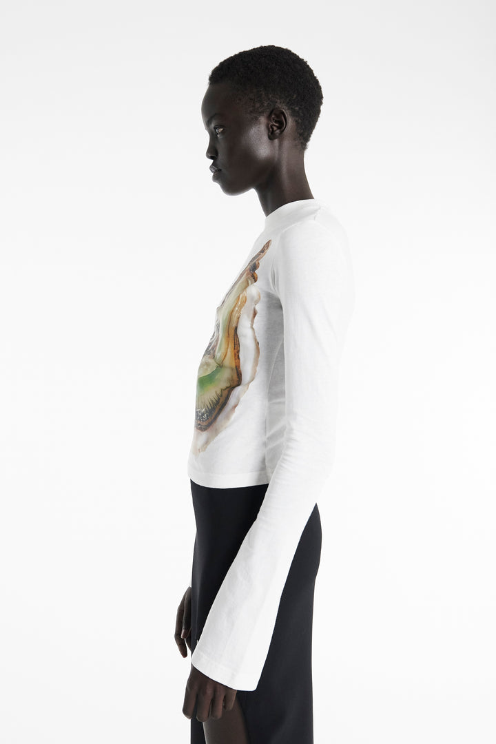 売れ筋商品|||アウェイク モード Tシャツ レディース トップス OYSTER GRAPHIC LONG SLEEVE TEE - Long sleeved top - off white Oyster Long Sleeve Tee Off White | Luxury Womenswear