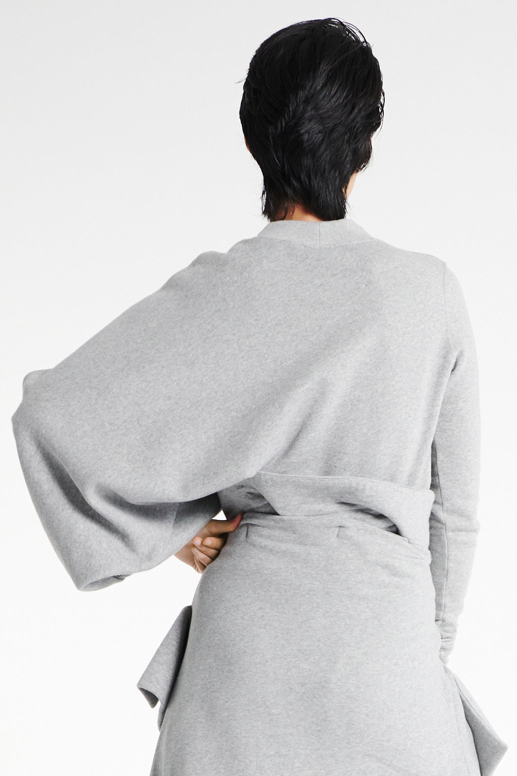 Jersey Slouched Sleeve Sweatshirt Grey Melange