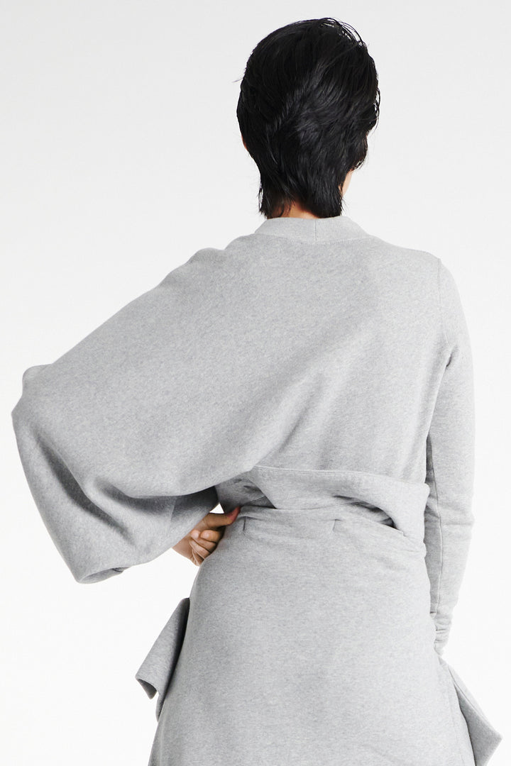 Jersey Slouched Sleeve Sweatshirt Grey Melange