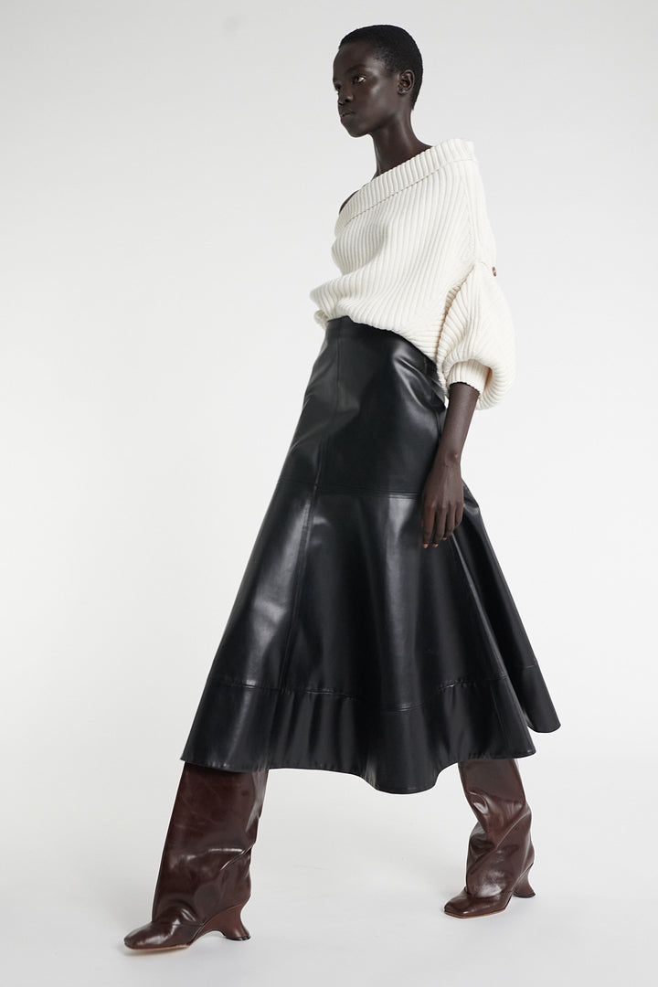 Flared Hem Skirt Black