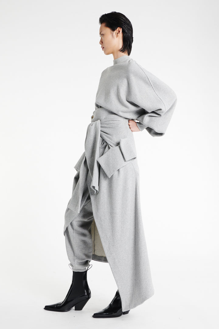Jersey Jogger With Attached Shirt Skirt Grey Melange